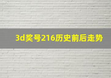 3d奖号216历史前后走势