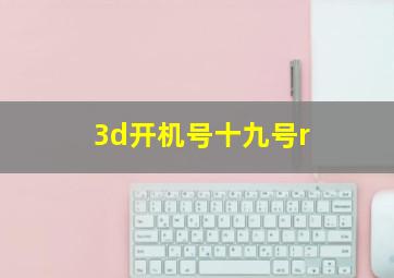 3d开机号十九号r