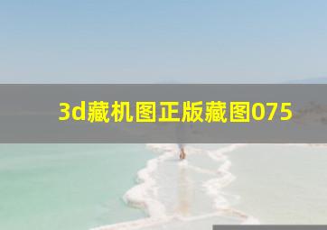 3d藏机图正版藏图075