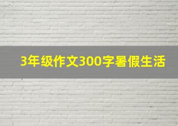 3年级作文300字暑假生活