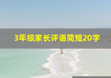 3年级家长评语简短20字