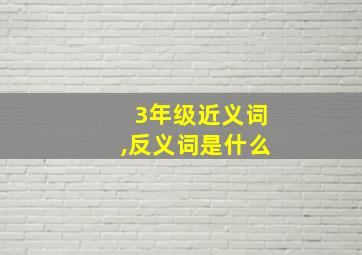 3年级近义词,反义词是什么