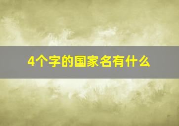 4个字的国家名有什么