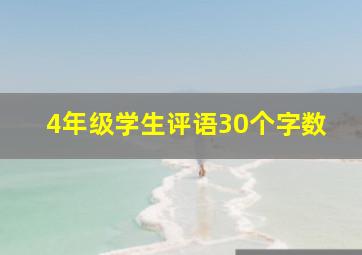 4年级学生评语30个字数