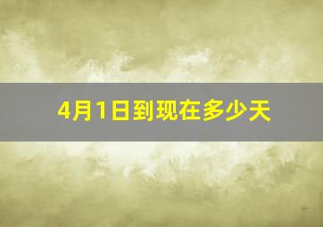 4月1日到现在多少天