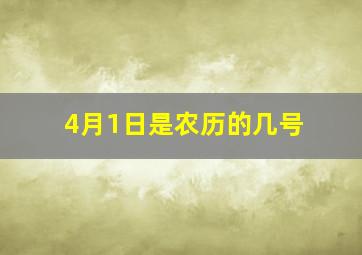 4月1日是农历的几号