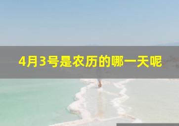 4月3号是农历的哪一天呢