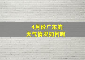 4月份广东的天气情况如何呢