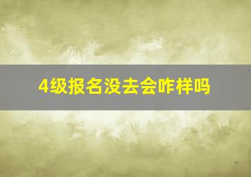 4级报名没去会咋样吗