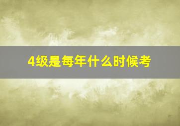 4级是每年什么时候考