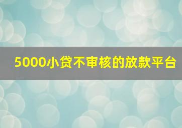 5000小贷不审核的放款平台