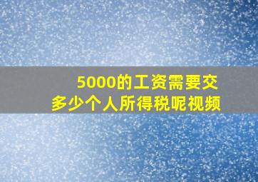 5000的工资需要交多少个人所得税呢视频