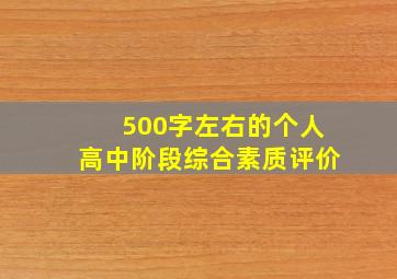 500字左右的个人高中阶段综合素质评价