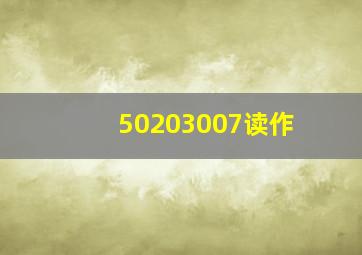 50203007读作