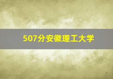 507分安徽理工大学