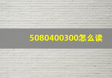 5080400300怎么读