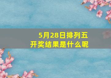 5月28日排列五开奖结果是什么呢