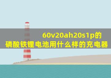 60v20ah20s1p的磷酸铁锂电池用什么样的充电器