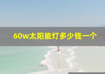 60w太阳能灯多少钱一个