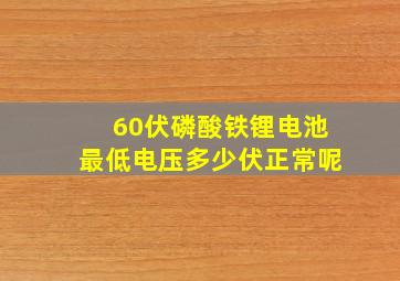 60伏磷酸铁锂电池最低电压多少伏正常呢