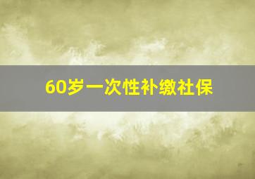 60岁一次性补缴社保