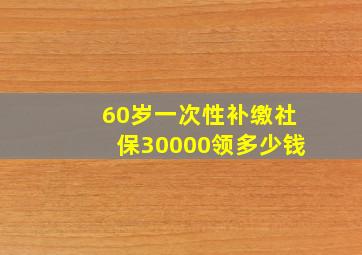 60岁一次性补缴社保30000领多少钱