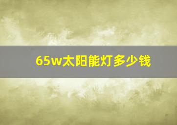 65w太阳能灯多少钱