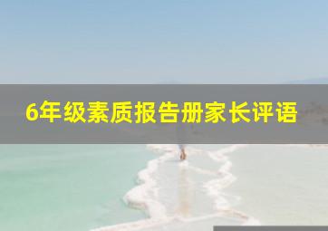 6年级素质报告册家长评语