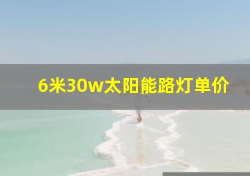 6米30w太阳能路灯单价