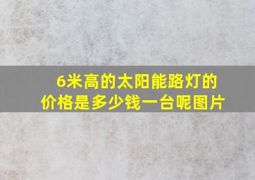 6米高的太阳能路灯的价格是多少钱一台呢图片