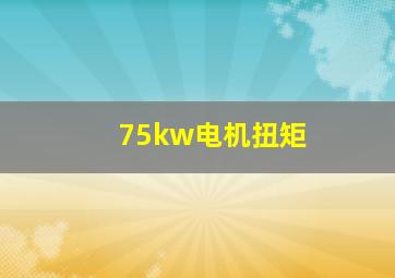 75kw电机扭矩