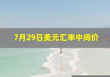 7月29日美元汇率中间价