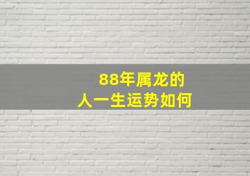 88年属龙的人一生运势如何