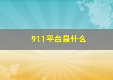 911平台是什么