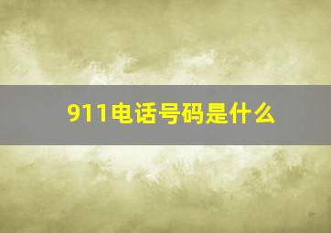 911电话号码是什么