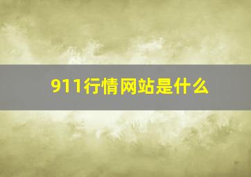 911行情网站是什么