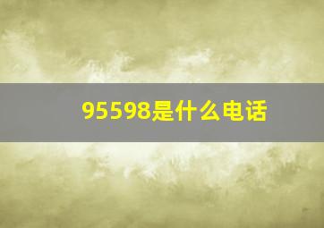 95598是什么电话