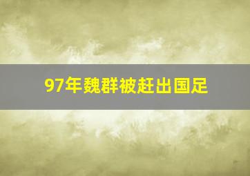 97年魏群被赶出国足