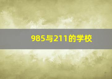 985与211的学校