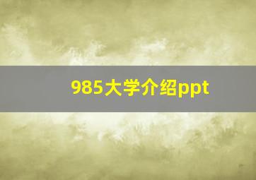 985大学介绍ppt