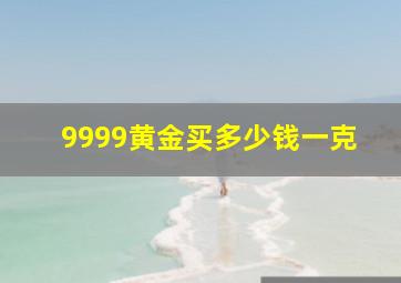 9999黄金买多少钱一克