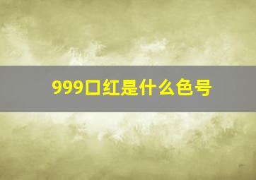 999口红是什么色号