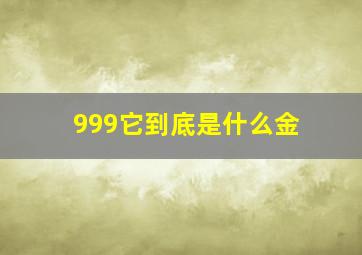 999它到底是什么金