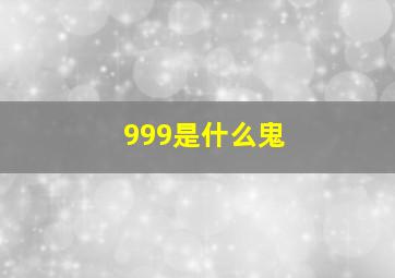 999是什么鬼