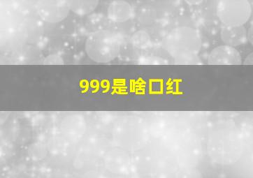 999是啥口红