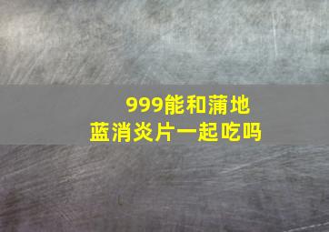 999能和蒲地蓝消炎片一起吃吗