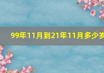 99年11月到21年11月多少岁