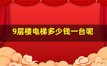 9层楼电梯多少钱一台呢