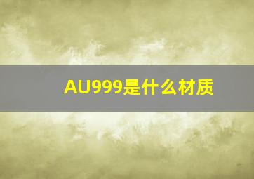 AU999是什么材质