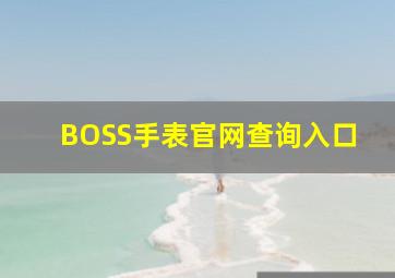 BOSS手表官网查询入口